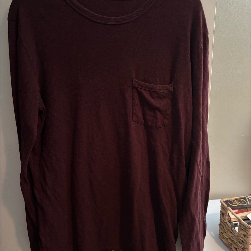Men's Burgundy Long Sleeve Shirt